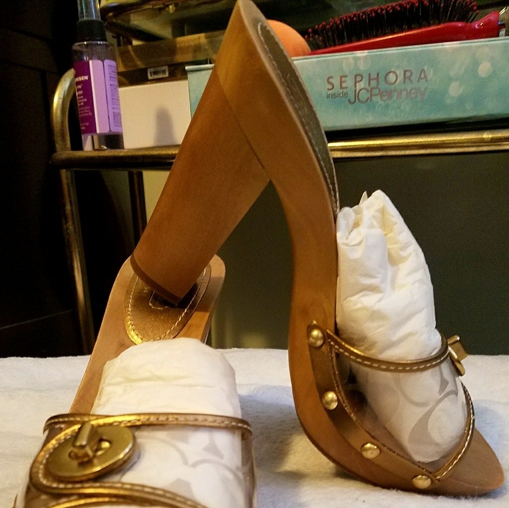 Size 7 Coach Open Toe Heels